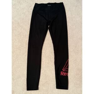 Reebok Black and Red Leggings, Size XS